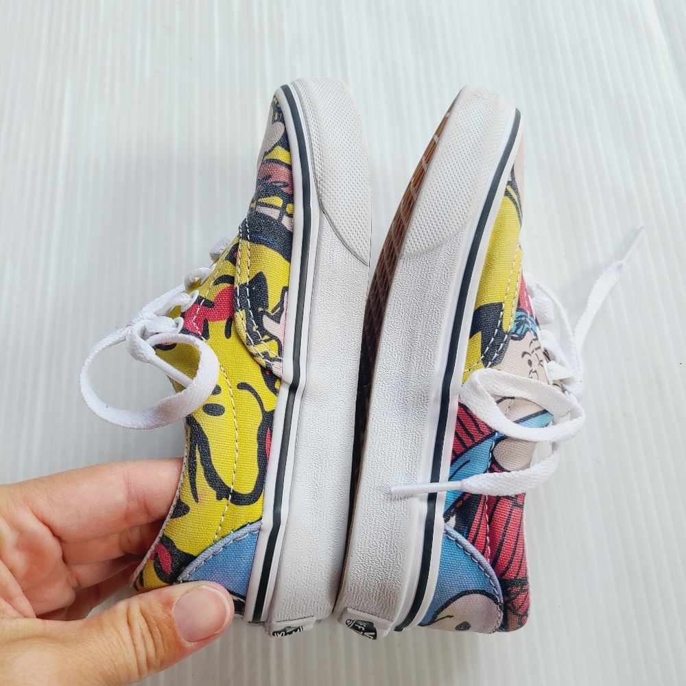 VANS x Peanuts kids Low Top Tie Shoes Sneakers Size 11 Toddler - Picture 7 of 9